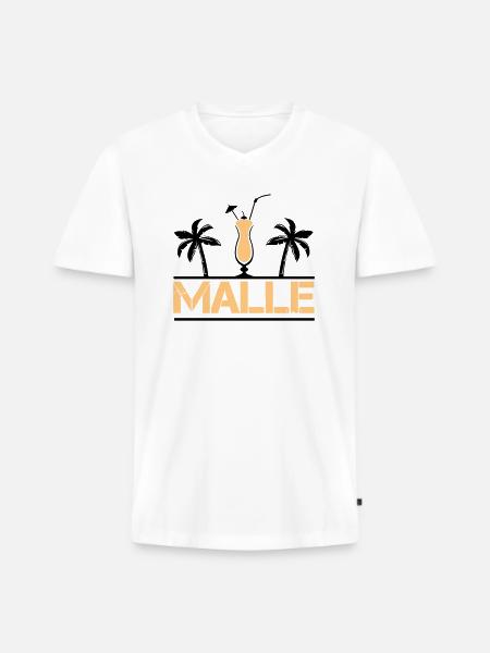 malle - Men's Premium Organic T-shirt with V-neck - white