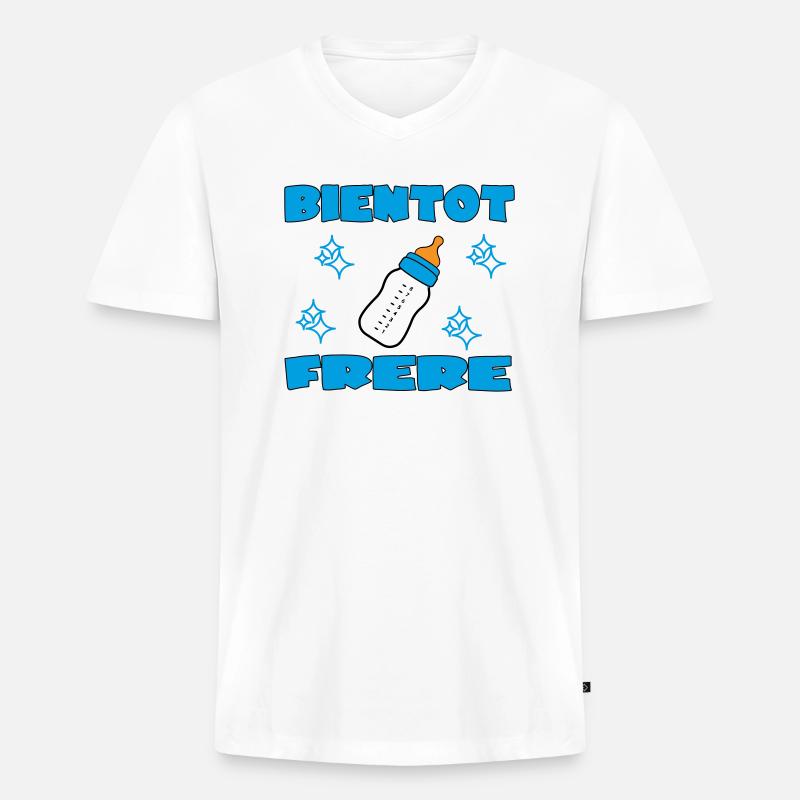 BALD BRÜDER - Männer Premium Bio T-Shirt mit V-Ausschnitt - Weiß
