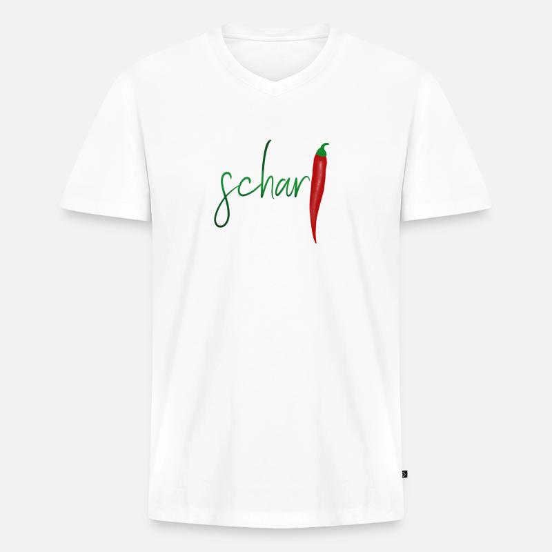 scharf - Männer Premium Bio T-Shirt mit V-Ausschnitt - Weiß