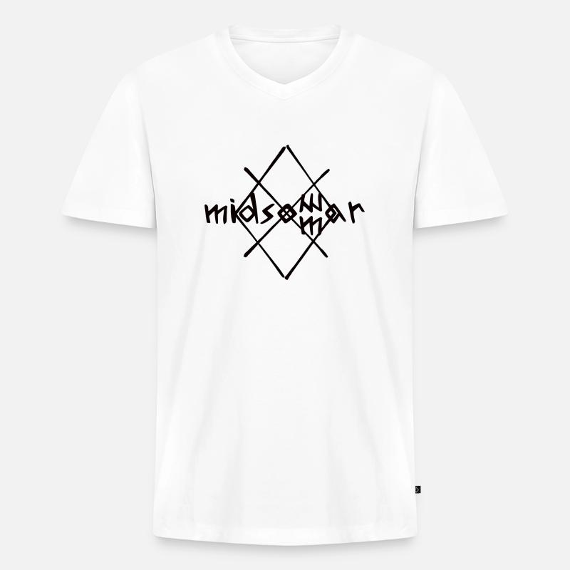 Midsommar - schwedischer (Horror)Sommer) - Männer Premium Bio T-Shirt mit V-Ausschnitt - Weiß