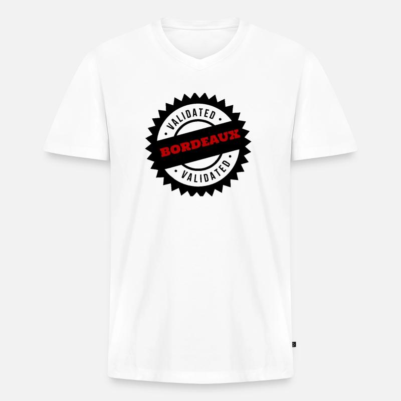 Bordeaux ist validiert - Männer Premium Bio T-Shirt mit V-Ausschnitt - Weiß