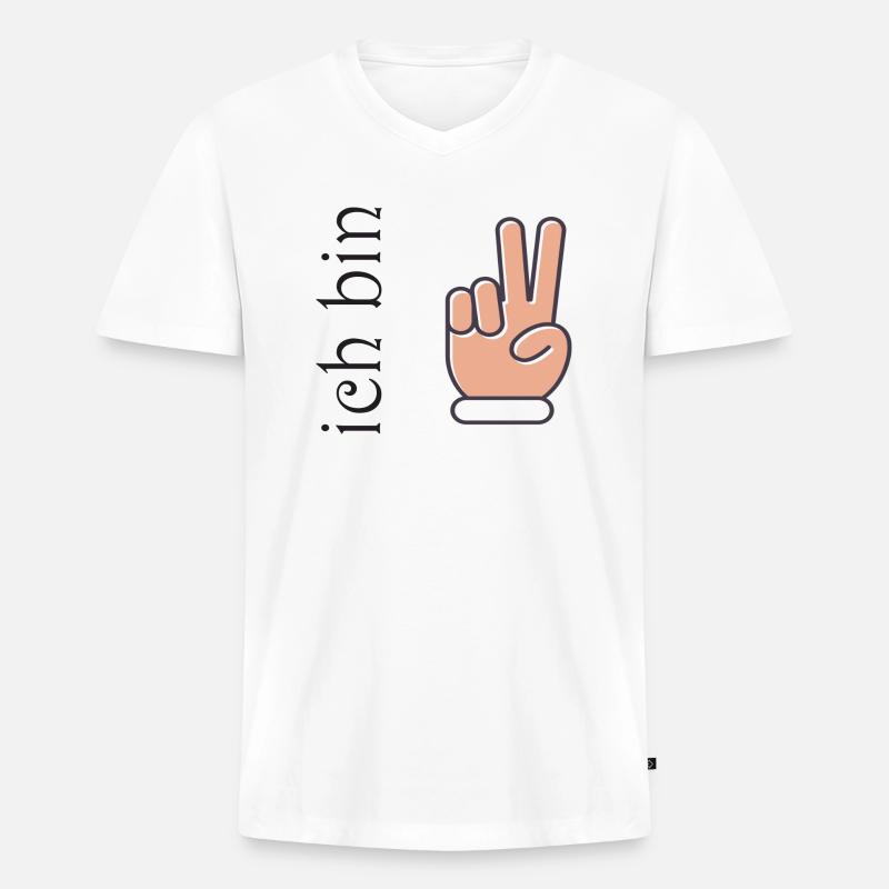 Ich bin 2 Zwei - Männer Premium Bio T-Shirt mit V-Ausschnitt - Weiß