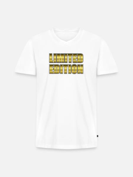 LIMITED EDITION - Männer Premium Bio T-Shirt mit V-Ausschnitt - Weiß
