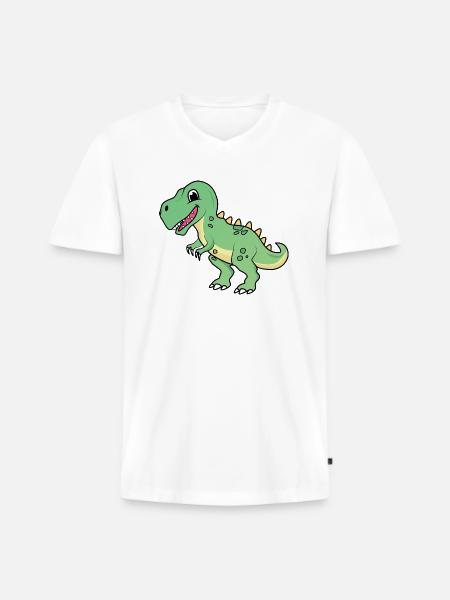 Dinosaur | T-rex | Tyrannosaurus | sweet | Child - Men's Premium Organic T-shirt with V-neck - white