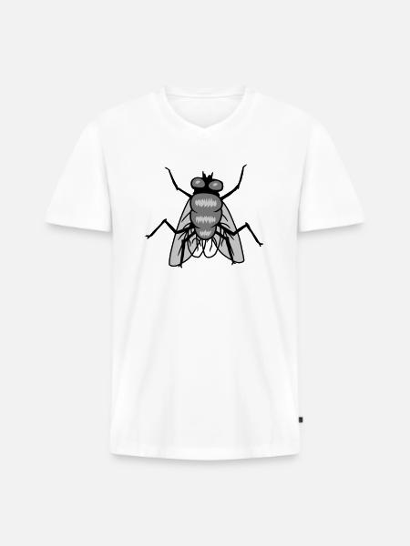 Small House Fly Insect Design - Men's Premium Organic T-shirt with V-neck - white