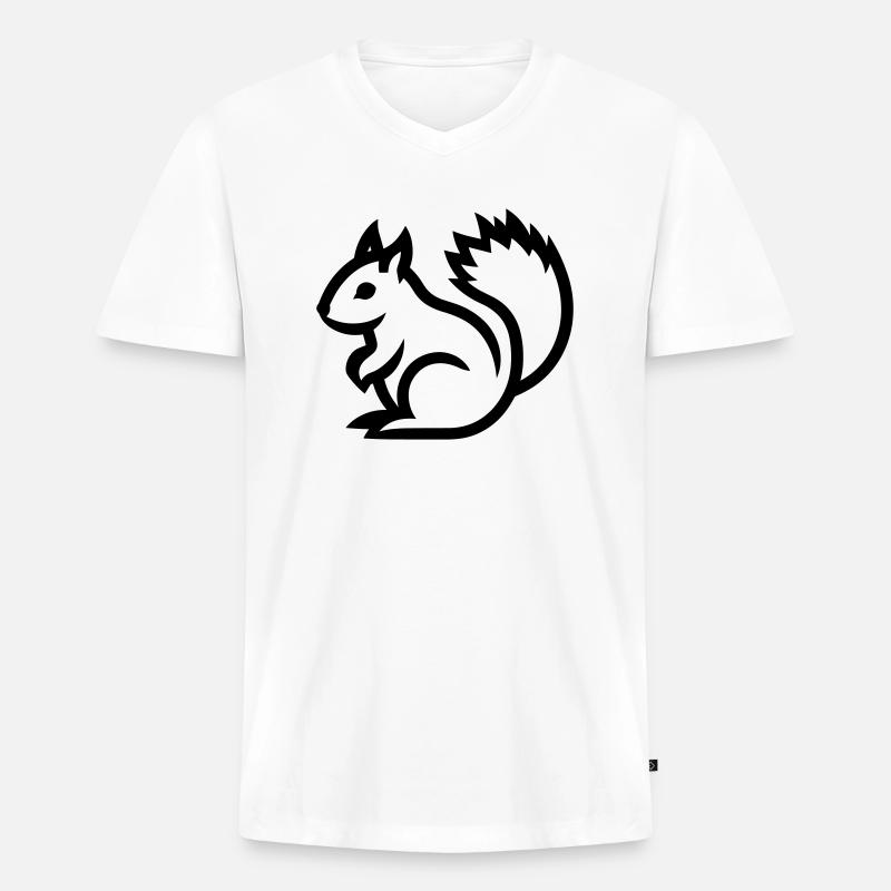 Eichhörnchen - Männer Premium Bio T-Shirt mit V-Ausschnitt - Weiß