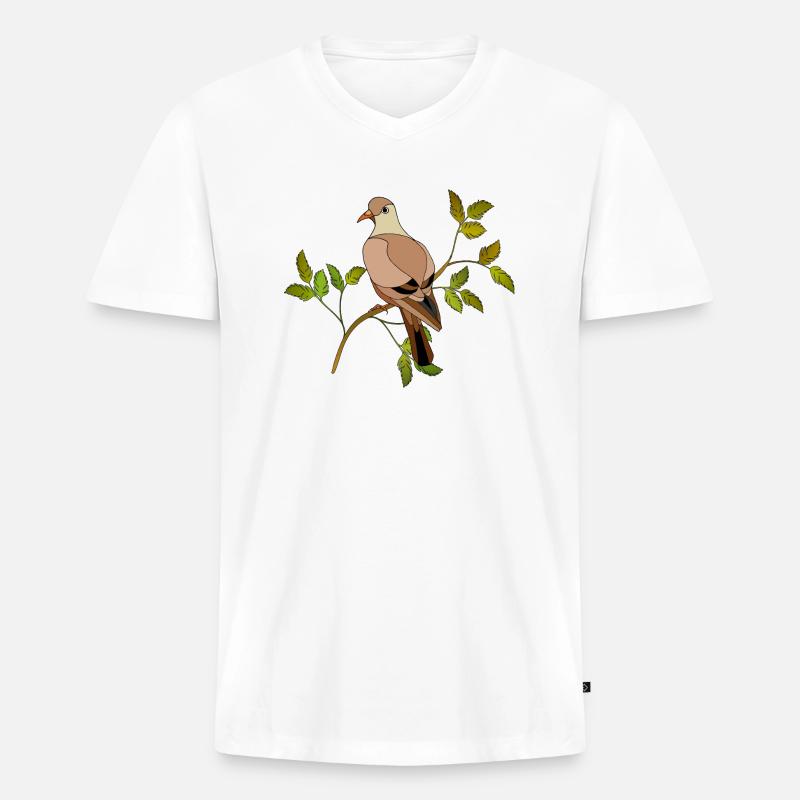 Vogel - Männer Premium Bio T-Shirt mit V-Ausschnitt - Weiß