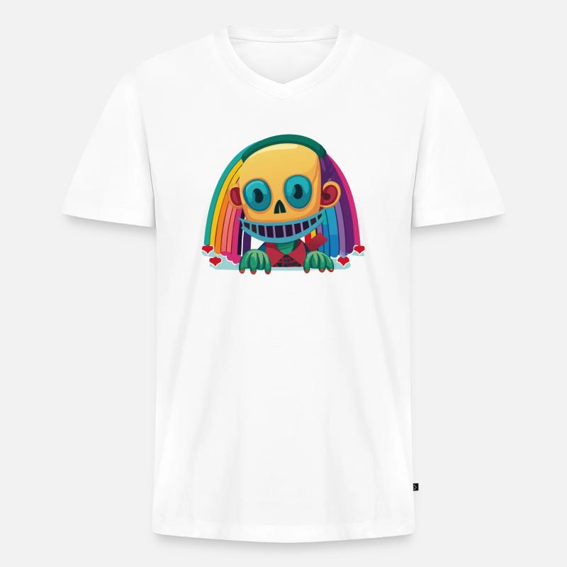 Pride Zombie 14 - Männer Premium Bio T-Shirt mit V-Ausschnitt - Weiß