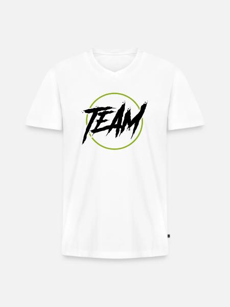 Team Circle - Men's Premium Organic T-shirt with V-neck - white