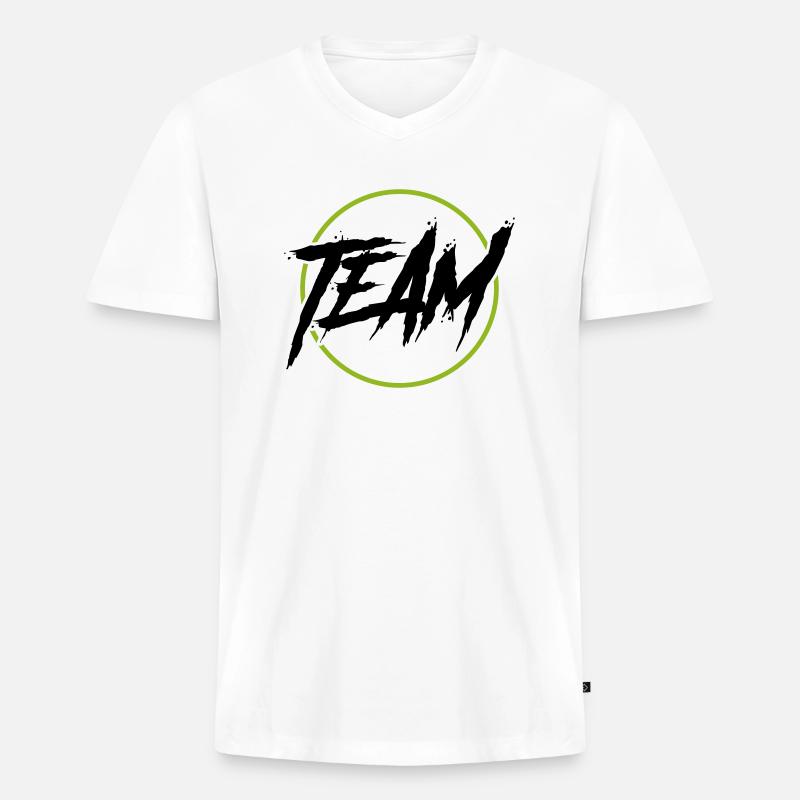 team kreis - Männer Premium Bio T-Shirt mit V-Ausschnitt - Weiß