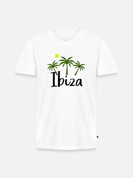 Ibiza - Men's Premium Organic T-shirt with V-neck - white