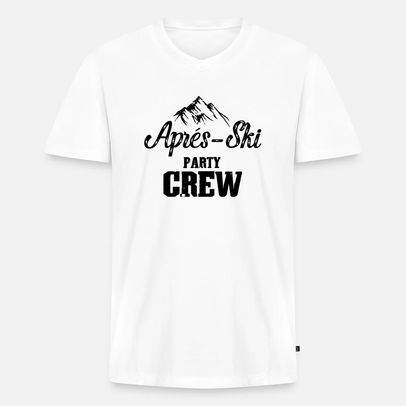 Apres Ski Party Crew - Männer Premium Bio T-Shirt mit V-Ausschnitt - Weiß