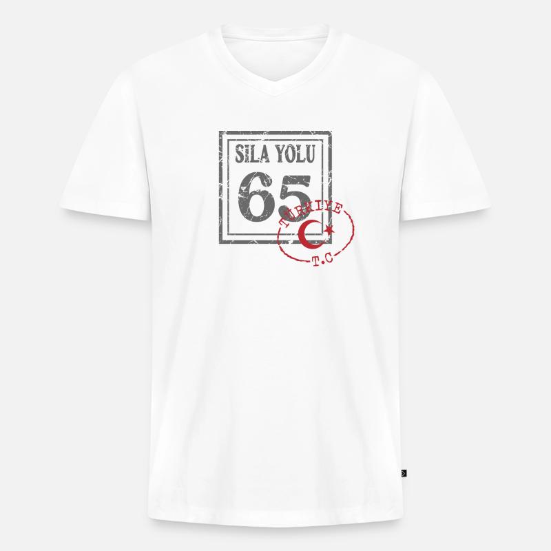 Van - Männer Premium Bio T-Shirt mit V-Ausschnitt - Weiß