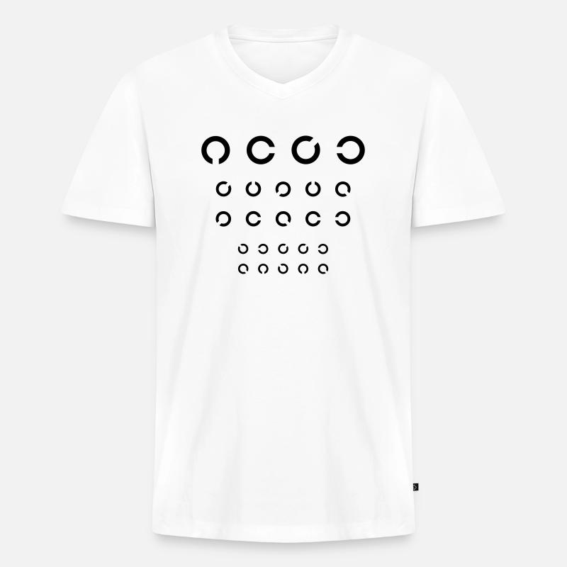 Sehtest - Kreise - Männer Premium Bio T-Shirt mit V-Ausschnitt - Weiß