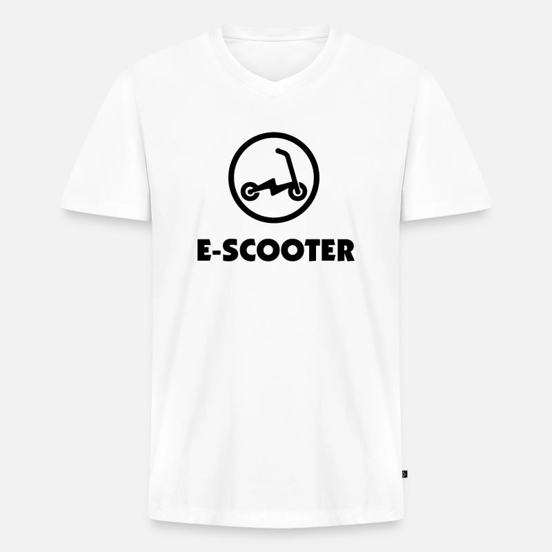 E-Scooter E-Roller Scooter - Männer Premium Bio T-Shirt mit V-Ausschnitt - Weiß