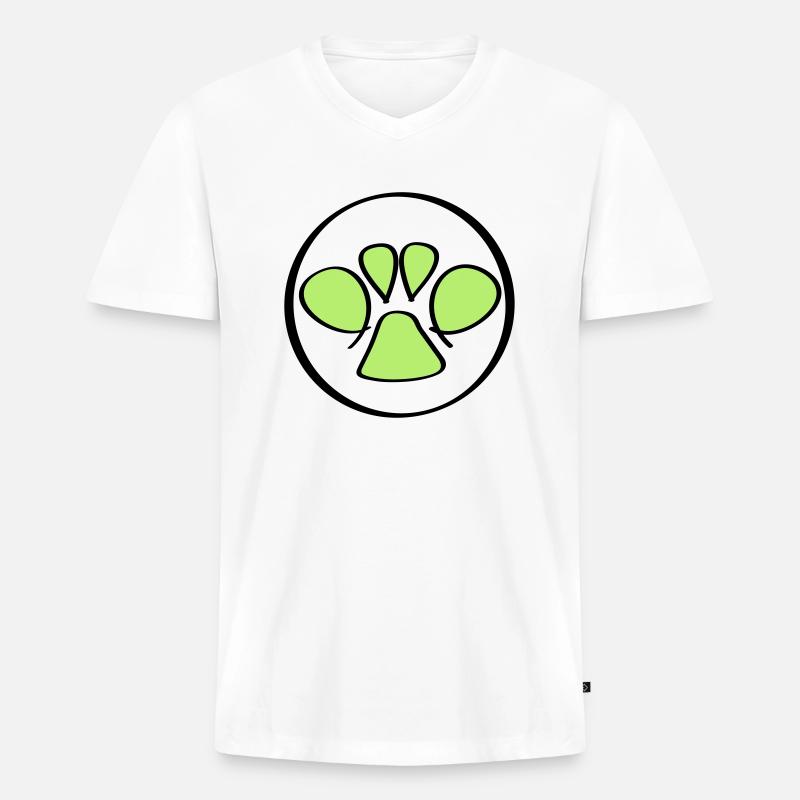 pfote - Männer Premium Bio T-Shirt mit V-Ausschnitt - Weiß