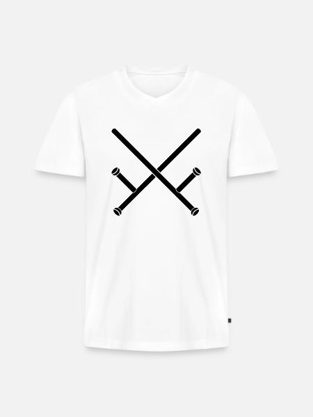 Schlagstock Tonfa - Männer Premium Bio T-Shirt mit V-Ausschnitt - Weiß