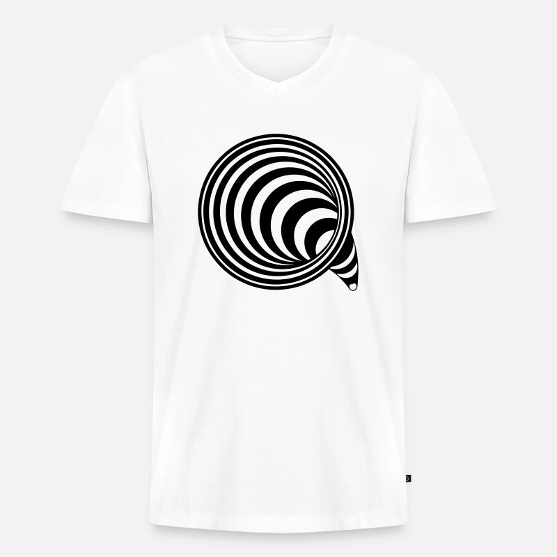 schwarzes Loch - Männer Premium Bio T-Shirt mit V-Ausschnitt - Weiß