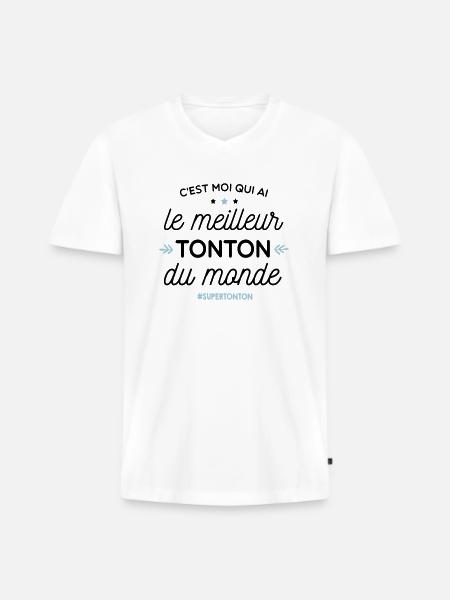 Best Uncle - super uncle - Men's Premium Organic T-shirt with V-neck - white
