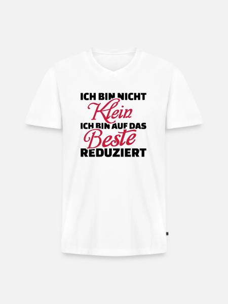 Klein - Männer Premium Bio T-Shirt mit V-Ausschnitt - Weiß