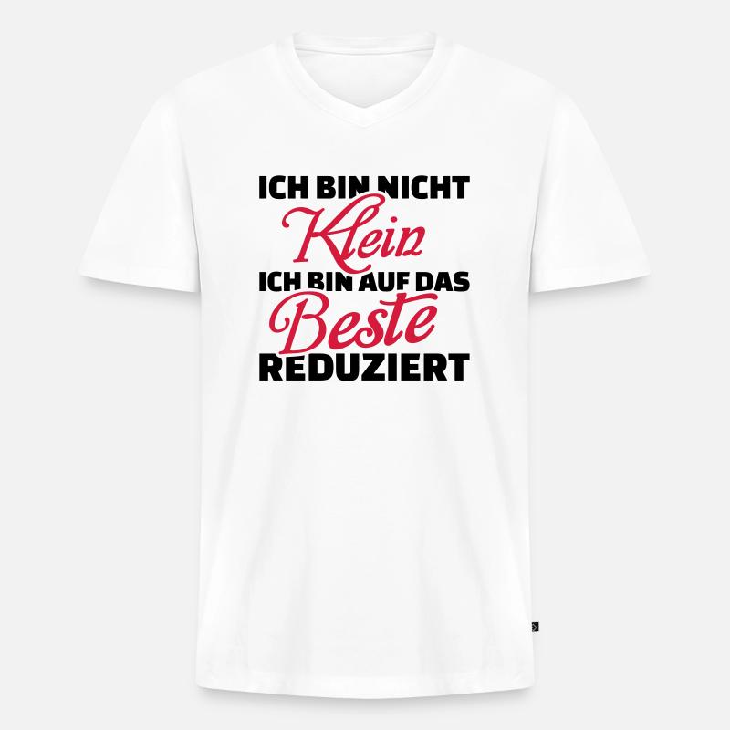 Klein - Männer Premium Bio T-Shirt mit V-Ausschnitt - Weiß