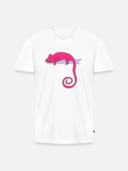 chameleon b - Men's Premium Organic T-shirt with V-neck - white