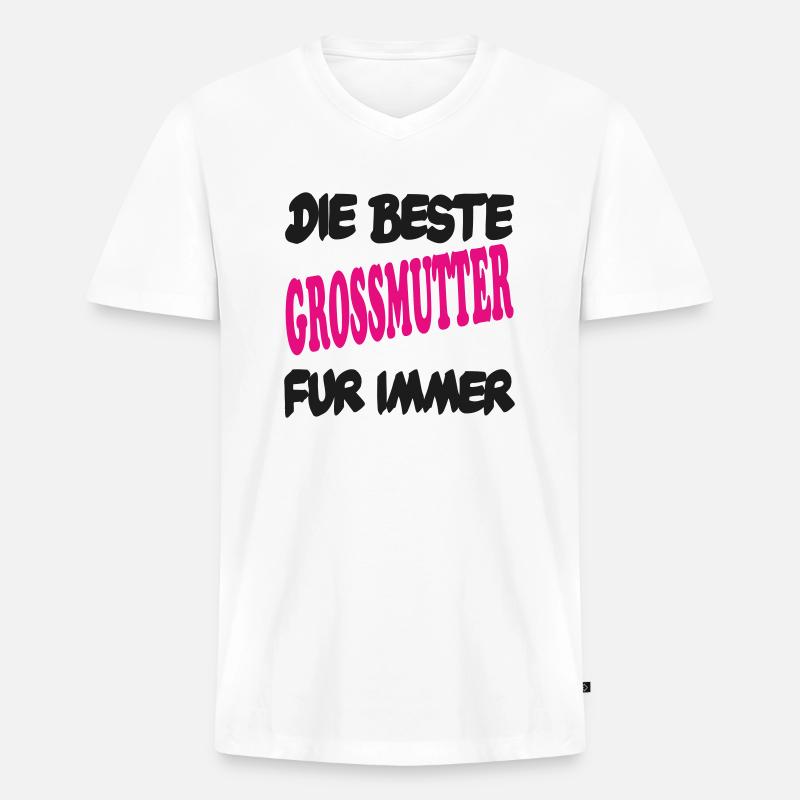 DIE BESTE GROSSMUTTER FÜR IMMER - Männer Premium Bio T-Shirt mit V-Ausschnitt - Weiß
