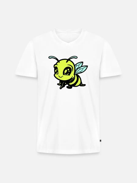 Bee Bumblebee Comic - Men's Premium Organic T-shirt with V-neck - white
