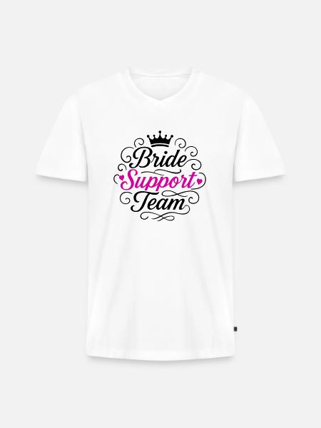 Bride Support Team - Men's Premium Organic T-shirt with V-neck - white