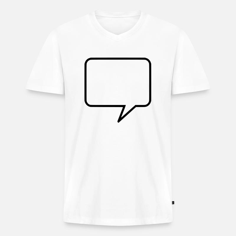 Sprechblase (eckig) - Männer Premium Bio T-Shirt mit V-Ausschnitt - Weiß