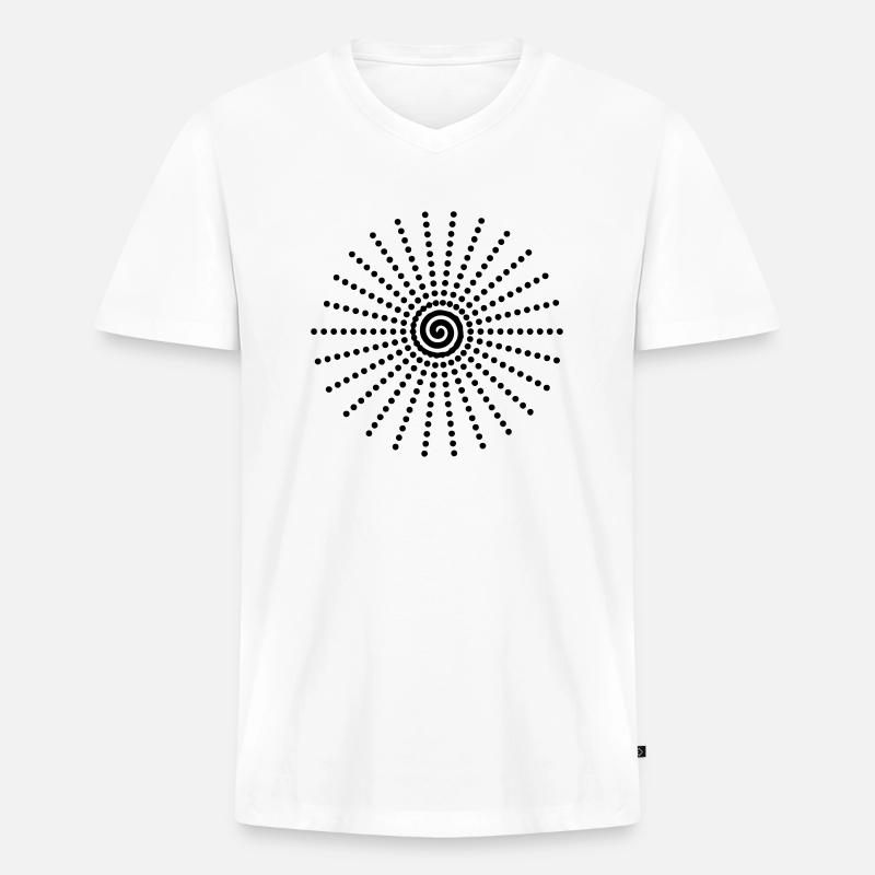 Dot-Spiral - Männer Premium Bio T-Shirt mit V-Ausschnitt - Weiß