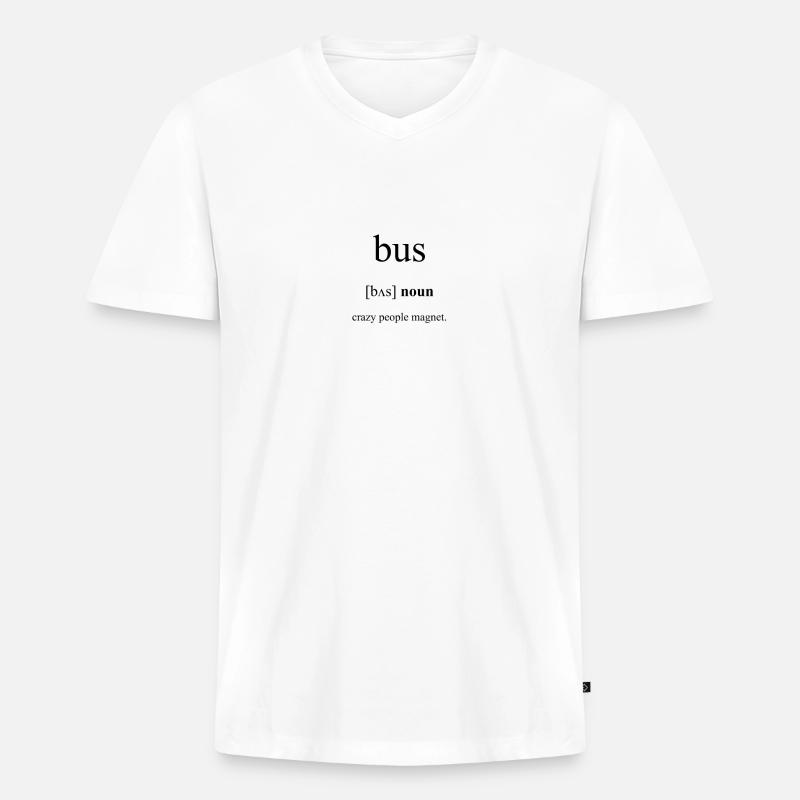 Bus Definition Dictionary - Männer Premium Bio T-Shirt mit V-Ausschnitt - Weiß