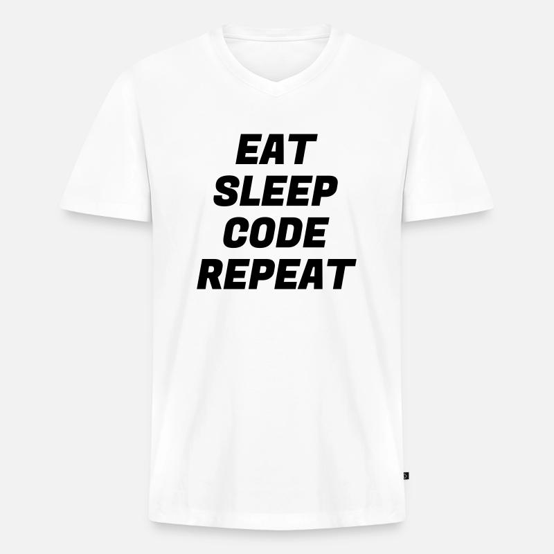 Entwickler / Informatiker / Programmierer / - Männer Premium Bio T-Shirt mit V-Ausschnitt - Weiß