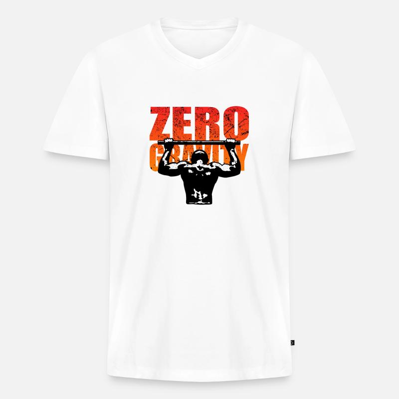 Zero Gravity - Männer Premium Bio T-Shirt mit V-Ausschnitt - Weiß