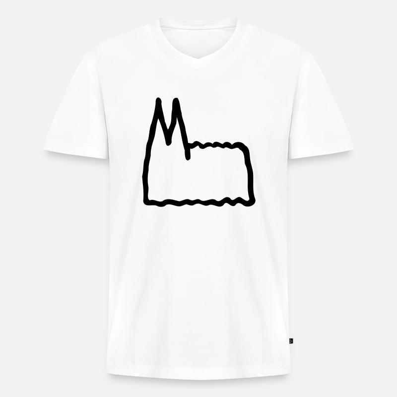 Kölner Dom - Männer Premium Bio T-Shirt mit V-Ausschnitt - Weiß