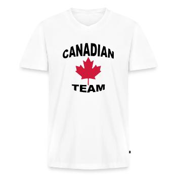 Canadian team - Men's Premium Organic T-shirt with V-neck - white - Front - Nico (187cm)