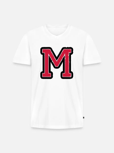 m_02 - Men's Premium Organic T-shirt with V-neck - white