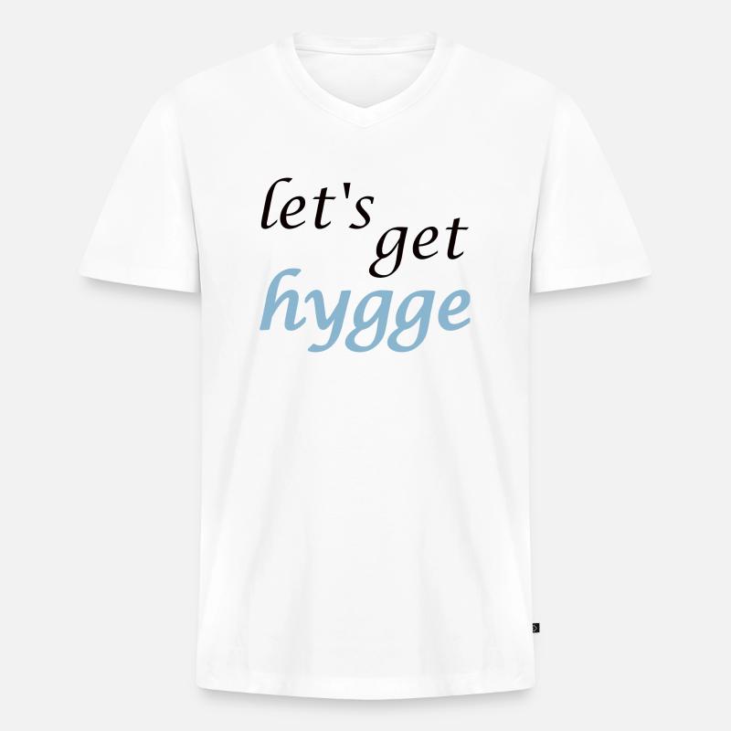 let's get hygge - Männer Premium Bio T-Shirt mit V-Ausschnitt - Weiß
