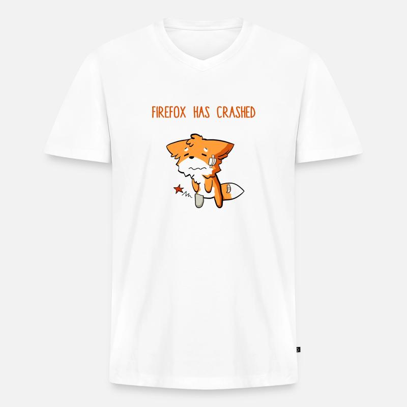 Firefox has crashed funny - Männer Premium Bio T-Shirt mit V-Ausschnitt - Weiß