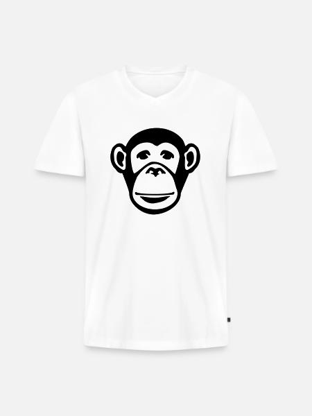 monkey_face_f1 - Men's Premium Organic T-shirt with V-neck - white