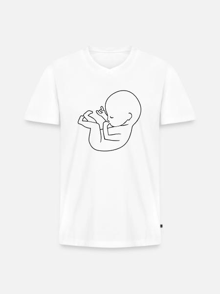 Rocker Fötus - Männer Premium Bio T-Shirt mit V-Ausschnitt - Weiß