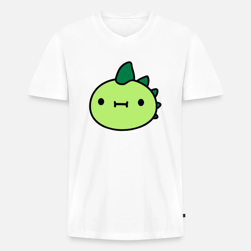 dinosaurier kopf gesicht - Männer Premium Bio T-Shirt mit V-Ausschnitt - Weiß