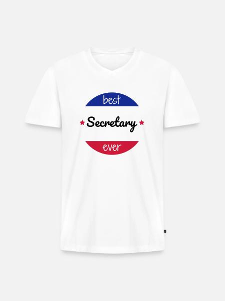 secrétaire / secrétariat / assistante / manager - T-shirt encolure en V Premium bio Homme - blanc