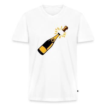 bottle alcohol cork jumps - Men's Premium Organic T-shirt with V-neck - white - Front - Nico (187cm)