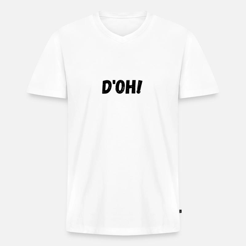 D oh - Männer Premium Bio T-Shirt mit V-Ausschnitt - Weiß