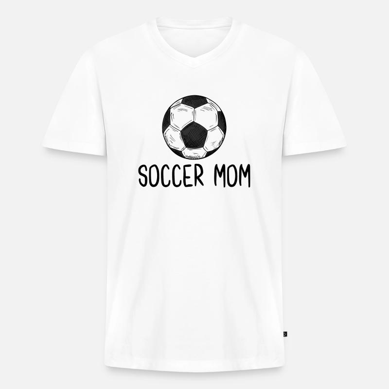 Fußball Mama - Männer Premium Bio T-Shirt mit V-Ausschnitt - Weiß
