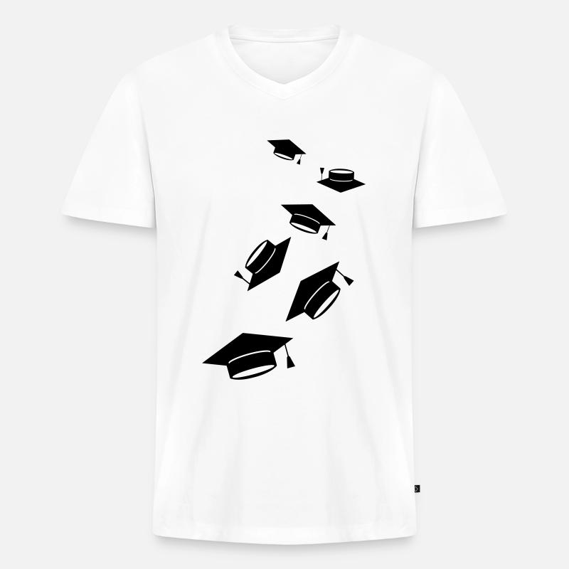 Student Abschluss - Männer Premium Bio T-Shirt mit V-Ausschnitt - Weiß
