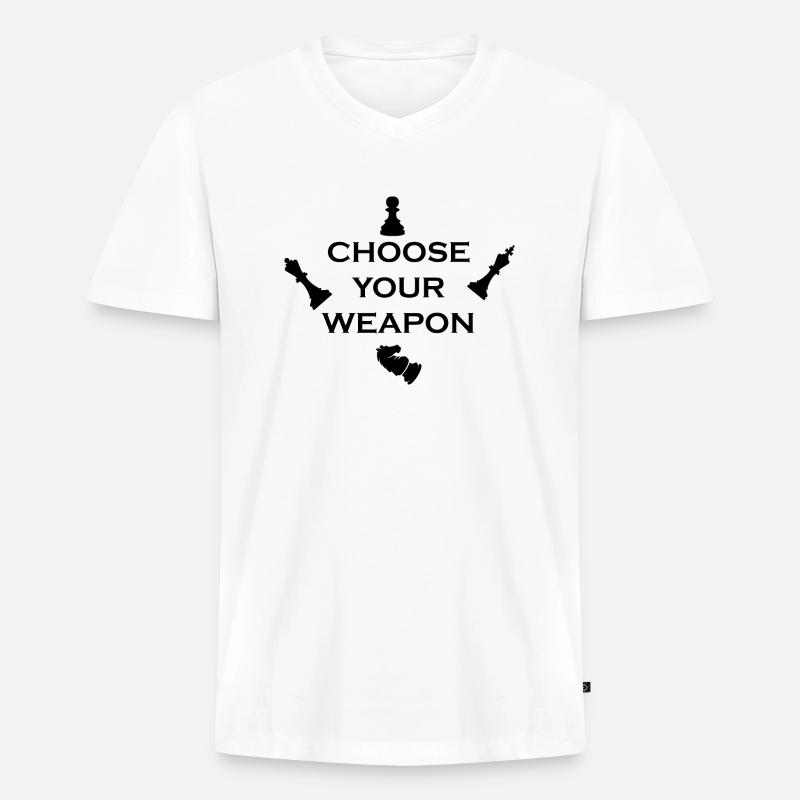 boardgame chess backgammon game night - Männer Premium Bio T-Shirt mit V-Ausschnitt - Weiß