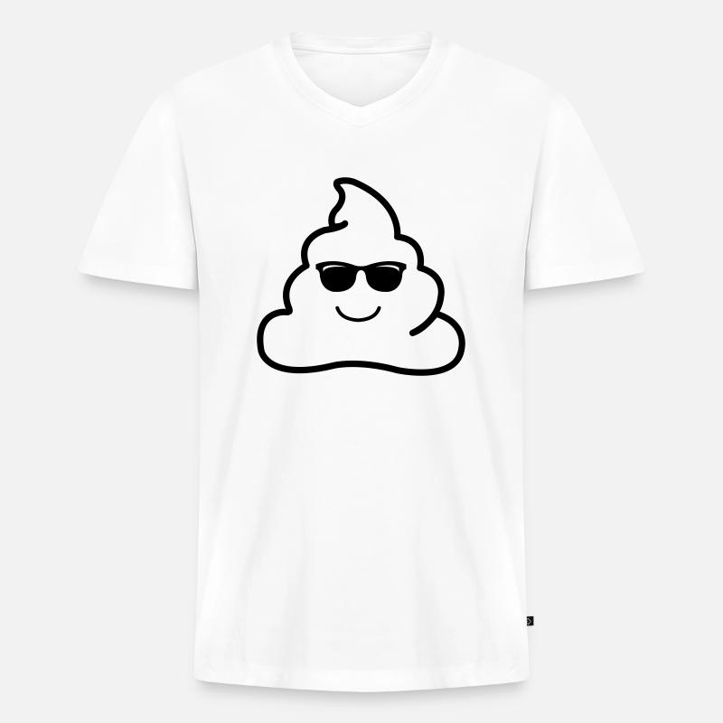 coole kacke - Männer Premium Bio T-Shirt mit V-Ausschnitt - Weiß