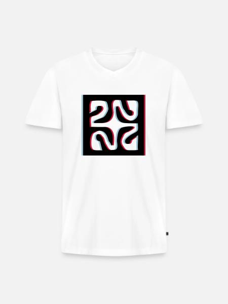 3d tattoo losange - Men's Premium Organic T-shirt with V-neck - white